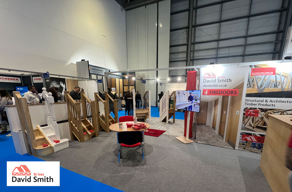 Wooden staircases on exhibition stand