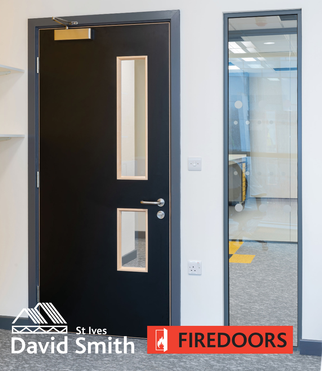 Fire door with glass panel