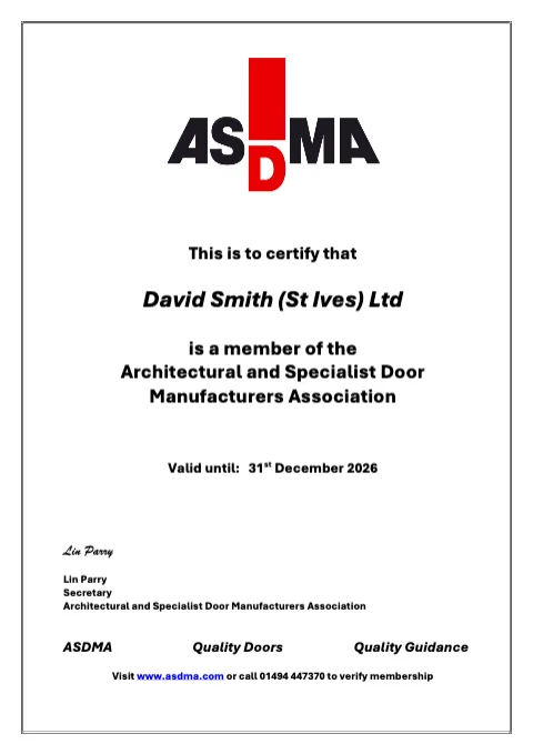 ASDMA certificate 2026