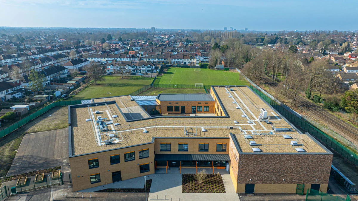 Drone view of school
