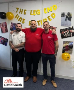 Three men posing for photo