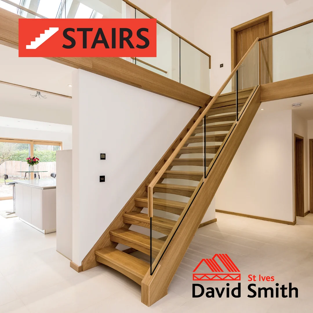 Staircase in bright and open hallway