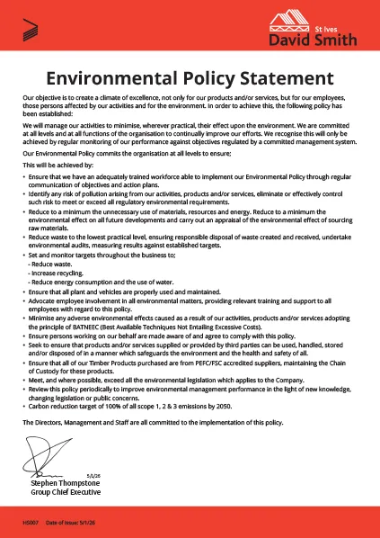 Environmental Policy Statement