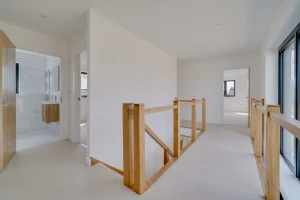 Oak stairs in a newly renovated room
